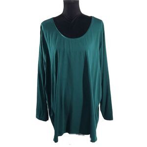 Catherine's Suprema Collection Green Ribbon Trim Pullover Top Size 3X
